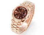 PPM Factory Rolex DD 2836/3255 Movement 18K Rose Gold President Band Brown Face Watch